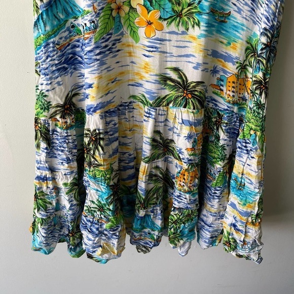Vintage 90s Jacqueline Studio Tropical Hawaiian Shirt Dress - Picture 3 of 5